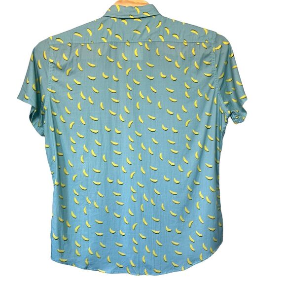 Zesties Size XL Blue Cotton Retro‎ 80s Style Beach Shirt Button Graphic Citrus - Picture 2 of 9